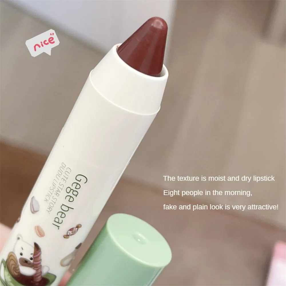 Lipstick Soft Mist Lip Glaze Cute Bear Lips Makeup Lipgloss Lip Contouring Lipstick Pen 6 Color Cosmetics Red Lip Tint