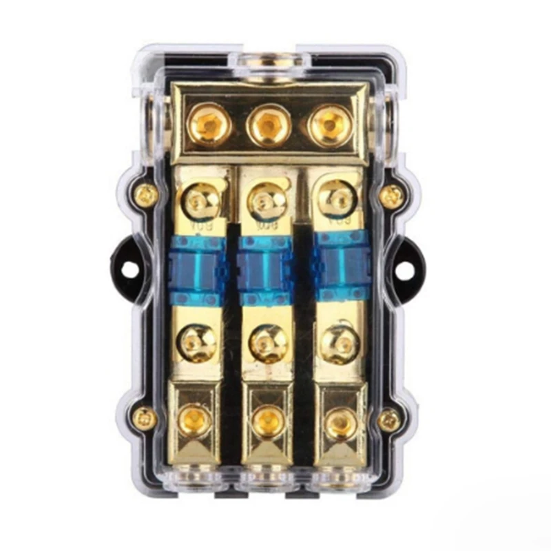 3 Way ANL Fuse Holder Fuse Holder 4 Gauge In To 8 Gauge Out For Car Truck Boat Marine Audio Amplifier