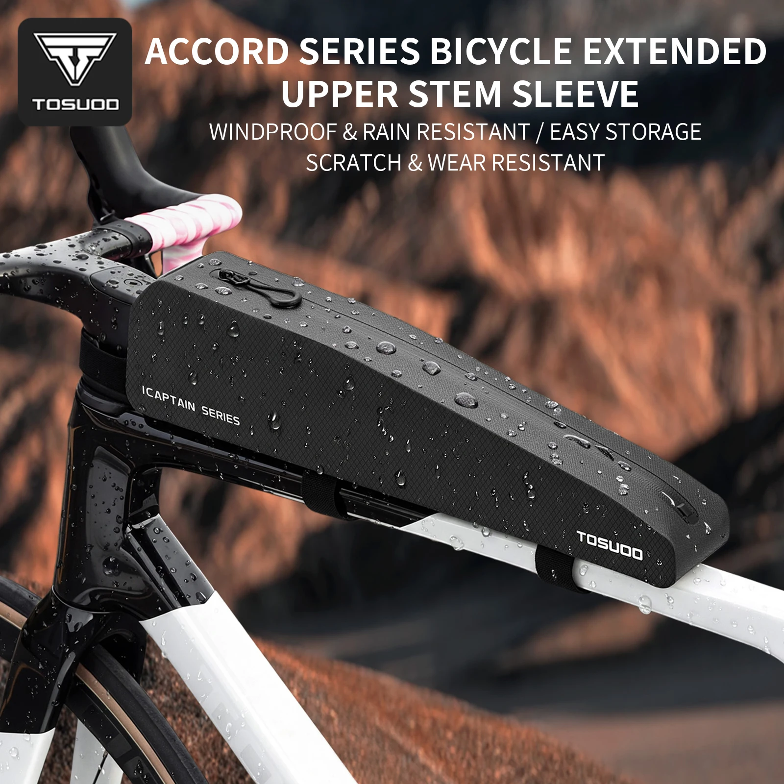 TOSUOD 1.5L Bicycle Top Tube Bag Waterproof Hard Shell Cycling Frame Bag Lightweight Storage Pouch for MTB Bike Commute Riding