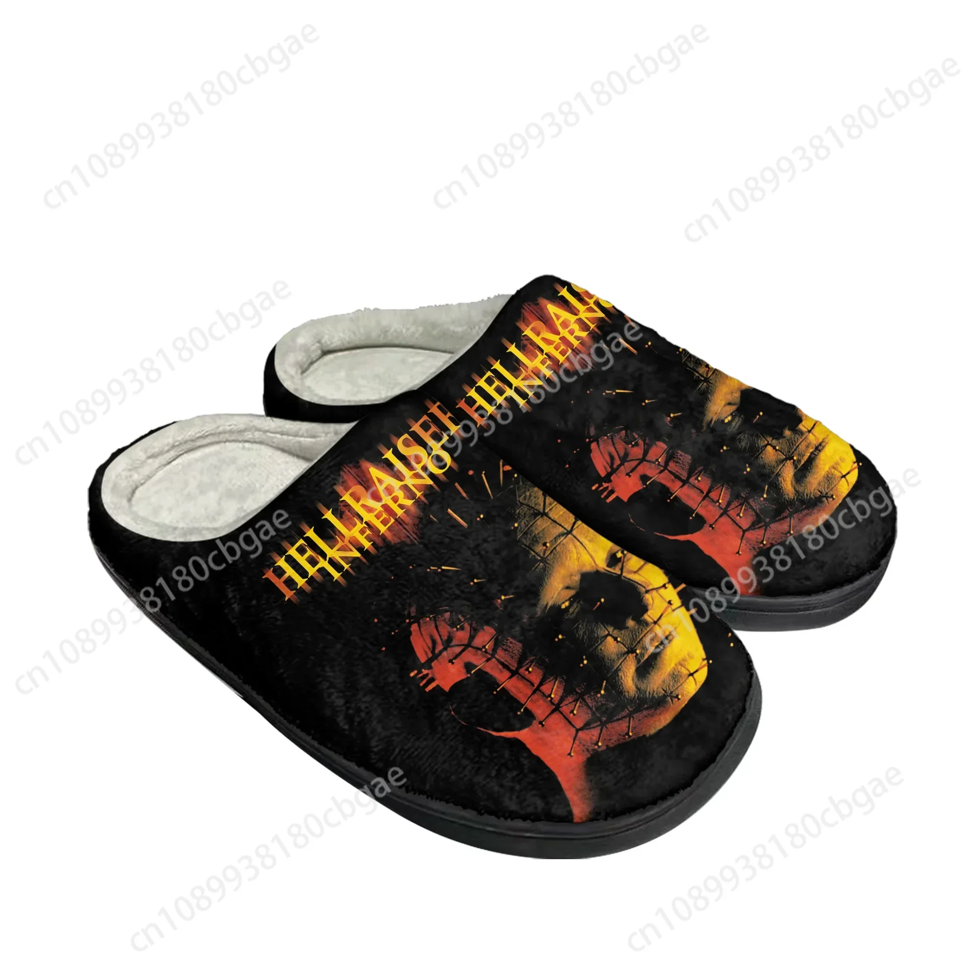 

Hellraiser Movie Pinhead Halloween Home Cotton Custom Slippers Mens Womens Sandals Plush Keep Warm Shoes Couple Thermal Slipper