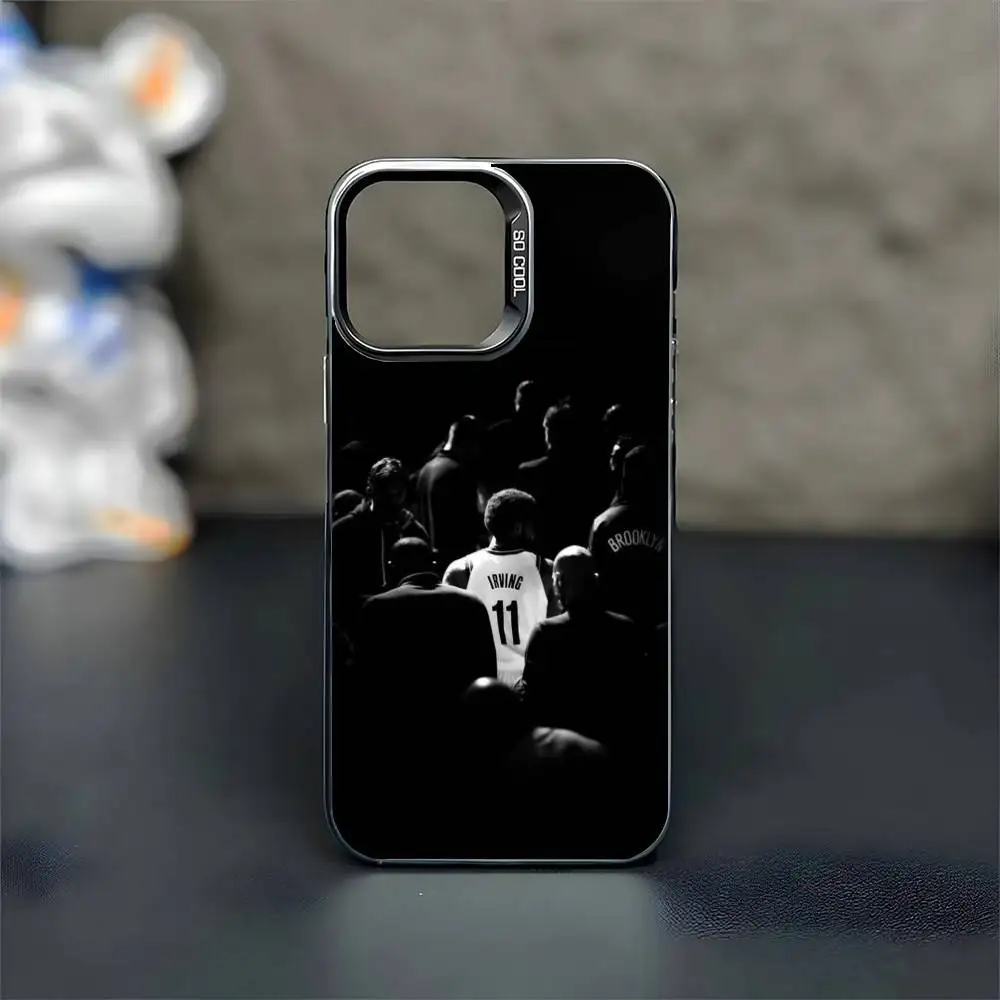 Funda de teléfono K-Kyrie I-Irving 11 para iPhone17,16,15,14,13,12,11 Plus,Pro Max, funda negra mate a prueba de golpes