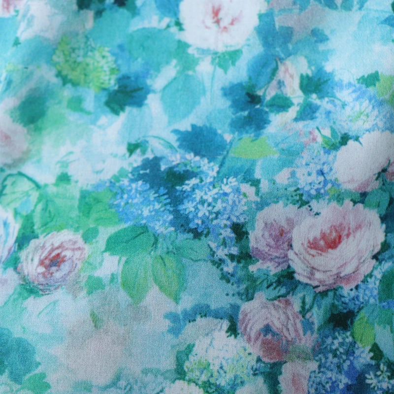 HAMPSTEAD New Floral 100% Cotton 80S Like Liberty Fabric Digital Printing For Sewing Cloth Dresses Skirt Kids Designer Purses