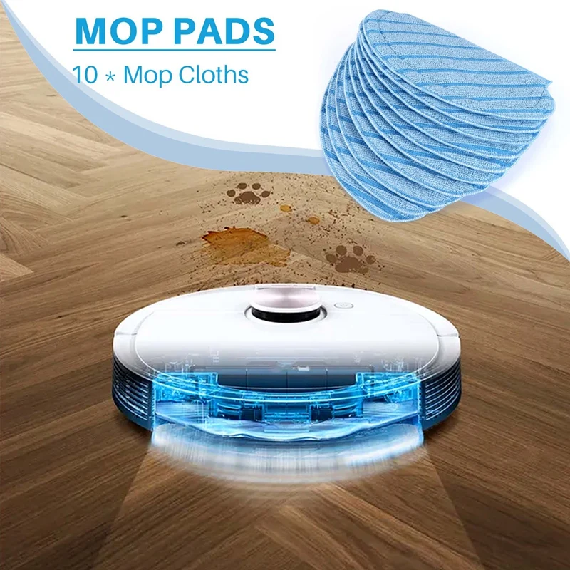 قماش ممسحة لـ Ecovacs Deebot Ozmo ، وسادات تنظيف ، وأجزاء ، وأجزاء قابلة للغسل ، مكنسة كهربائية ، ، N8 ، T5 ، N5 ، N5S Series ، 10 ks