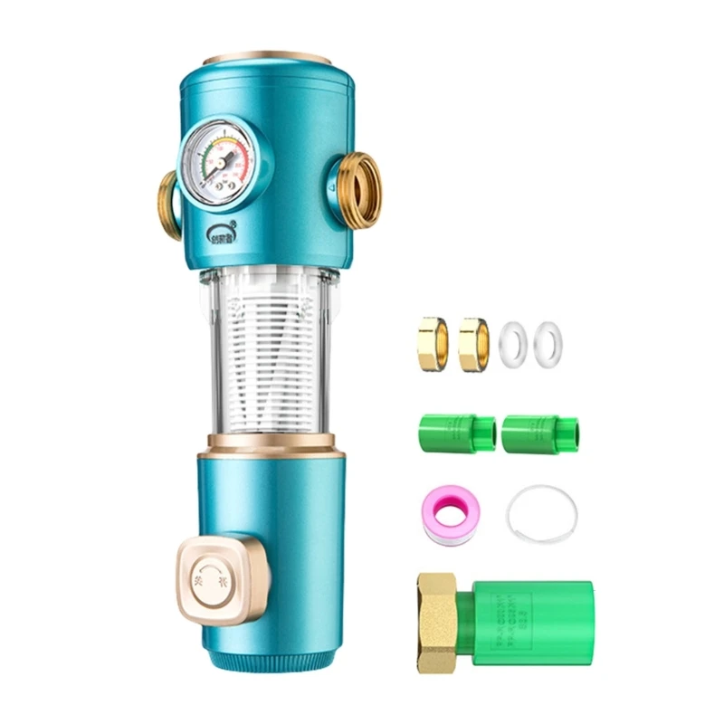 Stainless Steel Whole Houses Water Filter System Pipeline Pre Filter with Gauge Drop Shipping