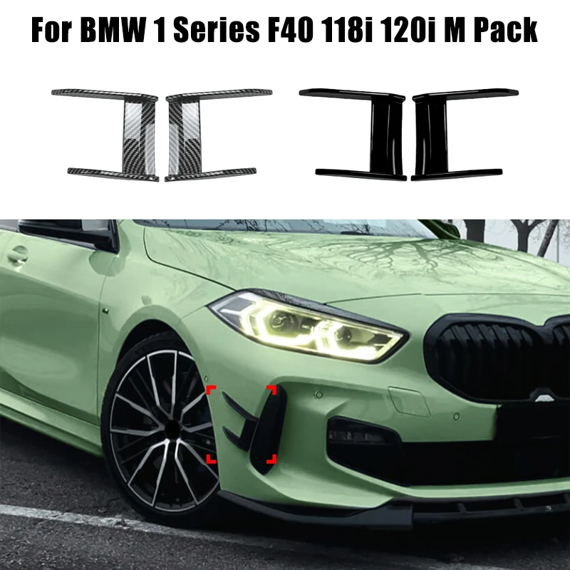For BMW 1 Series F40 2019-2023 120i 120d 128ti 118d 118i M135i M Performance Front Bumper Lip Side Spoiler Splitter Trim