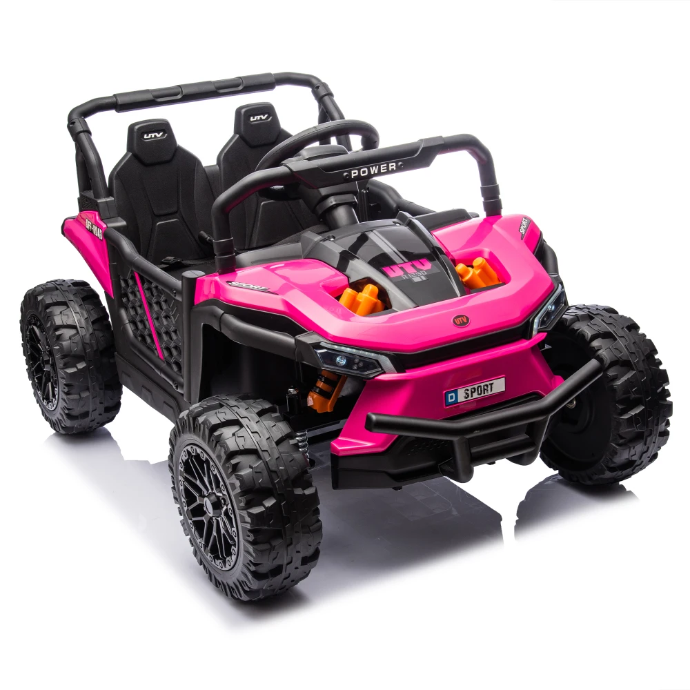 24V Kids Ride On UTV, giocattolo elettrico per bambini con telecomando per genitori, sospensione a quattro ruote, avvio basso, velocità regolabile, multimediale