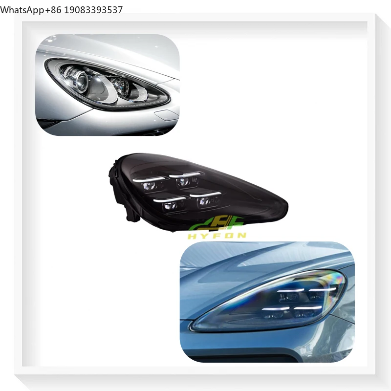 

Для Porsche Cayenne 2011-2023 958 958.1 958.2: Обновленные квадратные полностью светодиодные фары 9YO с высокой яркостью, дневные ходовые огни, двойная линза