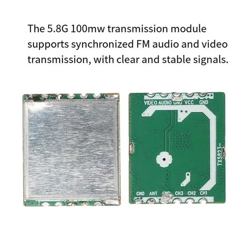 AT82-Video Transmitter Module 5.8G FM Audio/Video Transmitter Module 8-Channel Image Transmission Transmitter Module