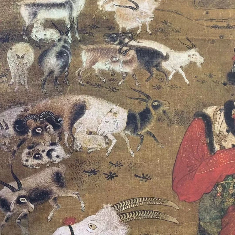 Collecting or Appreciating Su Hanchen (1094-1172) Auspiciousness Child with sheep 57*83.5cm Museum reproduction