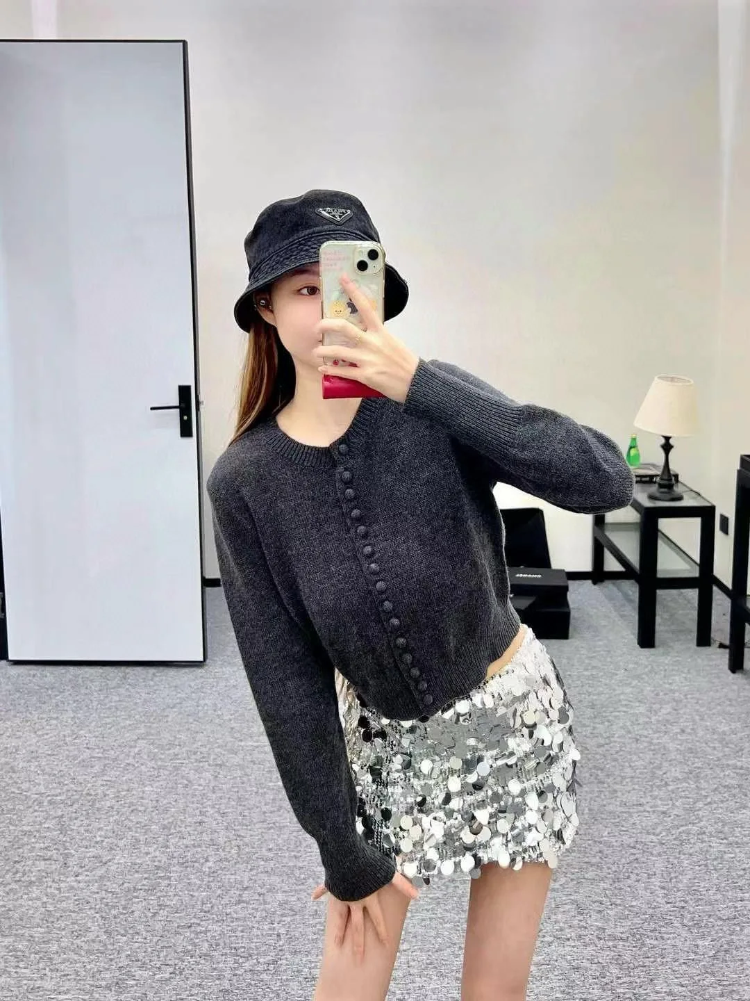 Elegant Solid Cashmere Cardigan Women Autumn Long Sleeve Casual Loose O Neck Single Breasted Sweater Ladies Knitted Jumper F700