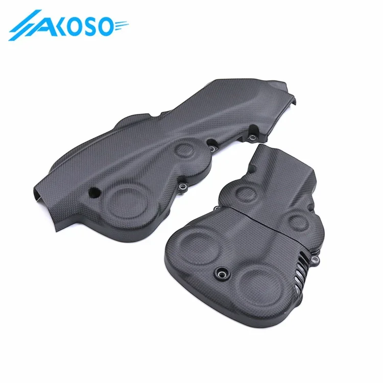 AKOSO ألياف الكربون الجافة دراجة نارية الملحقات غطاء المحرك ل Ducati Hypermotard 950 2019 + #4