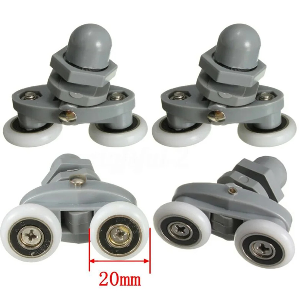 4개/대 헤비 듀티 트윈 하단 샤워 도어 롤러 러너 슬라이더 녹 방지 욕실 도어 휠