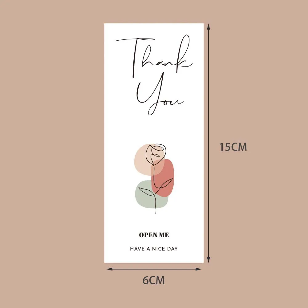 20-50pcs/Pack 6x15cm Thank You Stickers for Gift Packaging Decoration Handmade Merchandise Sealing Label Small Business Supplies