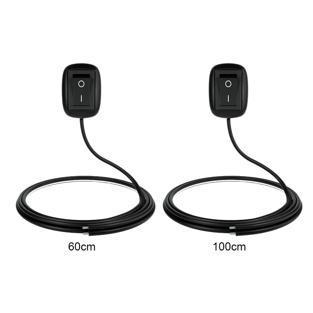 Universal Battery Disconnect Switch with Cable 60cm/100cm Paste Type Mini Switch DC 12V/24V for Fog Ring Drive Light Neon Lights