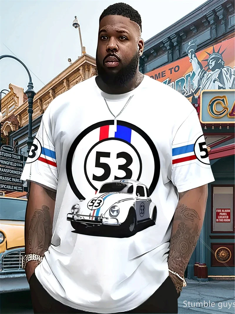Herren Oversize T-Shirt für den Alltag, Sommer Anime Loose Fit Kurzarm Leichtgewichtig Bequem Modisch Sportliches Jersey-Oberteil