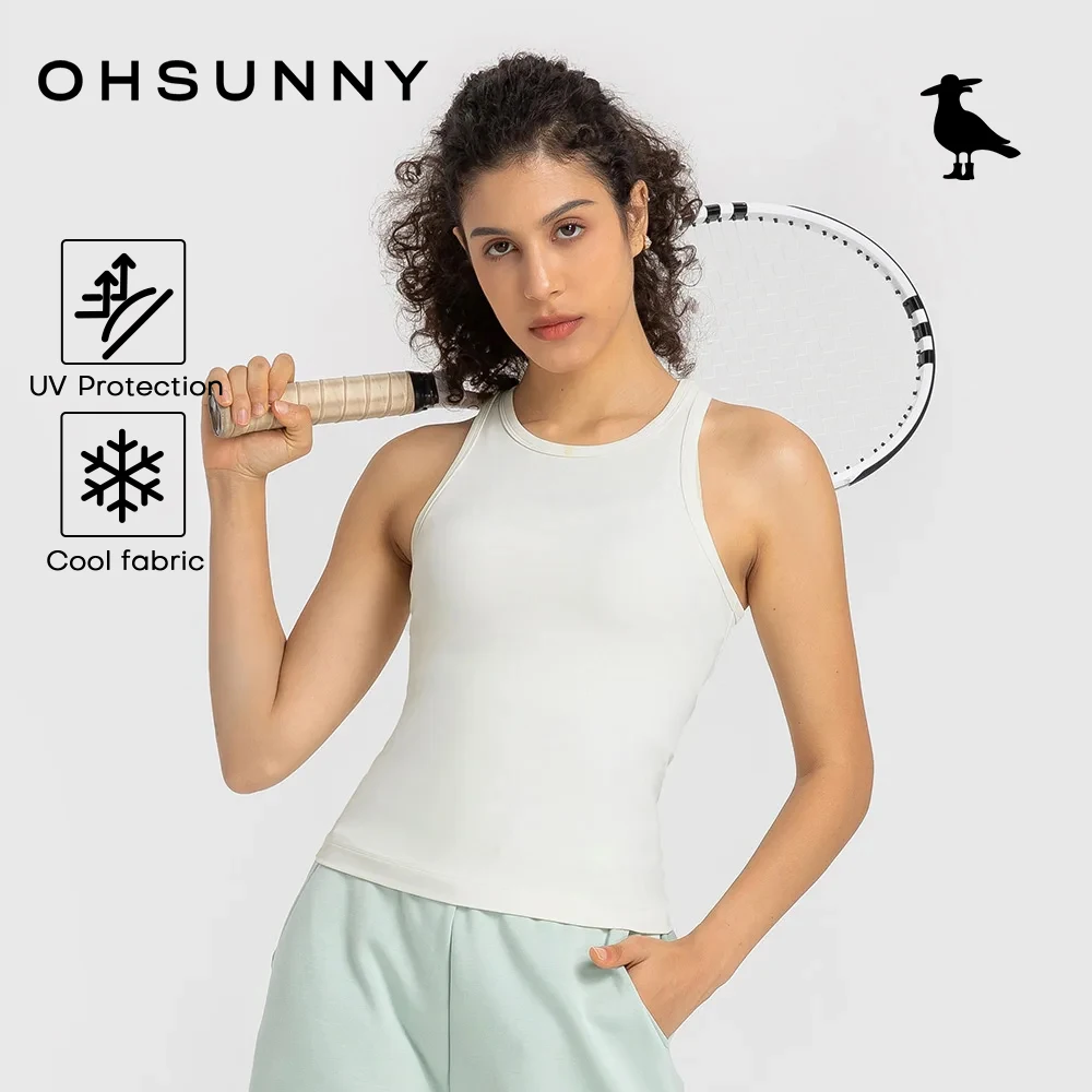 

OHSUNNY Women Workout Tank Tops Outdoor Cooling Running Tennis Yoga Shirt Sleeveless Racerback Summer Breathable Casual Athletic