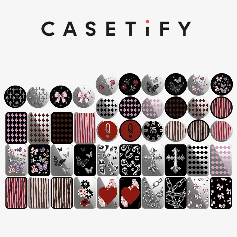 CASETiFY Metal rhinestones Series Magnetic Phone Holder Card Pack for iPhone 17 16 15 14 13 12 11 for Samsung S25 S26 A57 A36