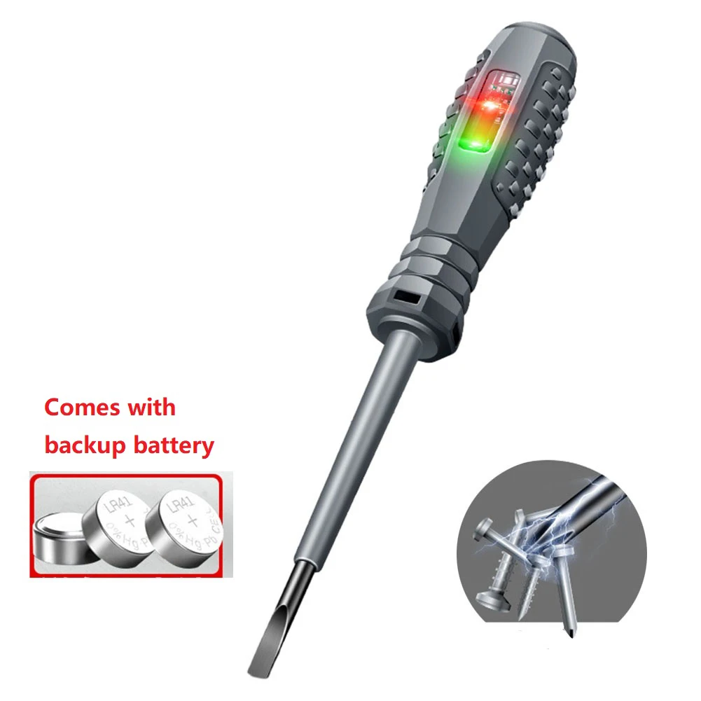 1pc Screwdriver Electric Pen Double Colored Light Slotted Cross B05 4mm Bit Neutral Live Wire Identification Instrument Parts