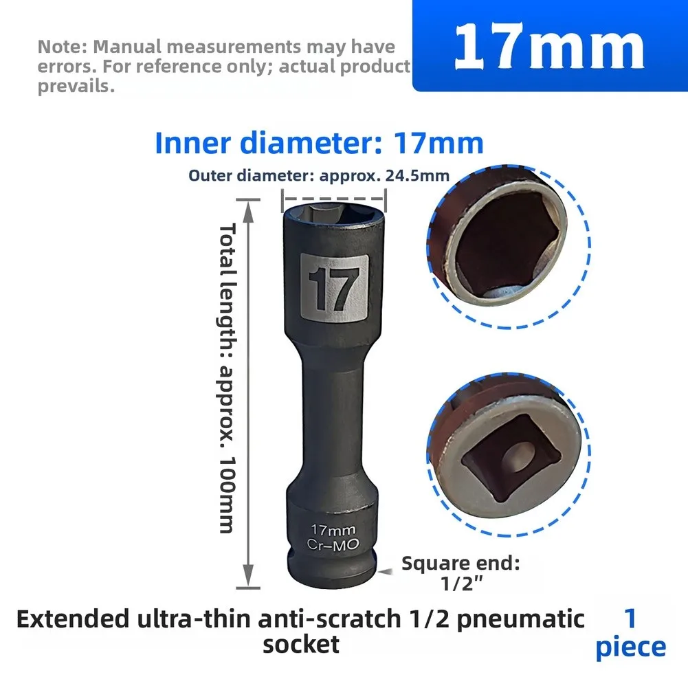 1pc-タイヤスクリュースリーブドライブホイールプロテクター-17-19-21-22-ミリメートル六角ソケット空気圧レンチ-1-2-インチスリーブナットソケットハンドツール