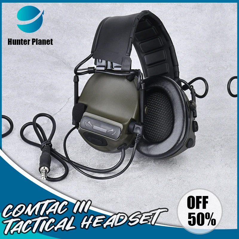 

WADSN COMTAC III Tactical Headset Active Pickup Noise Canceling Microphone Communication For Outdoor Hunting Hearing Protection