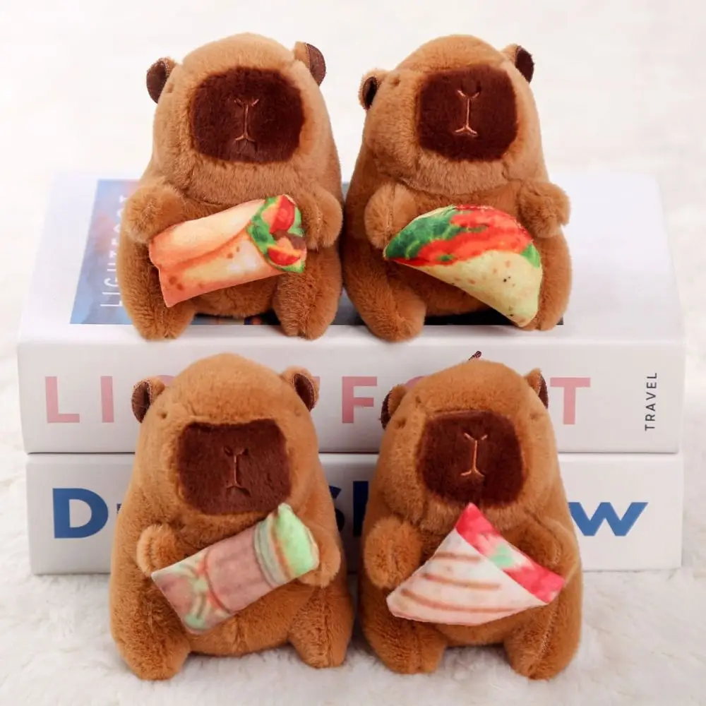 고품질 Capybara 플러시 장난감 키 체인 플러시 애니메이션 푹신한 장난감 배낭 펜던트 가방 장식품 선물 매달려