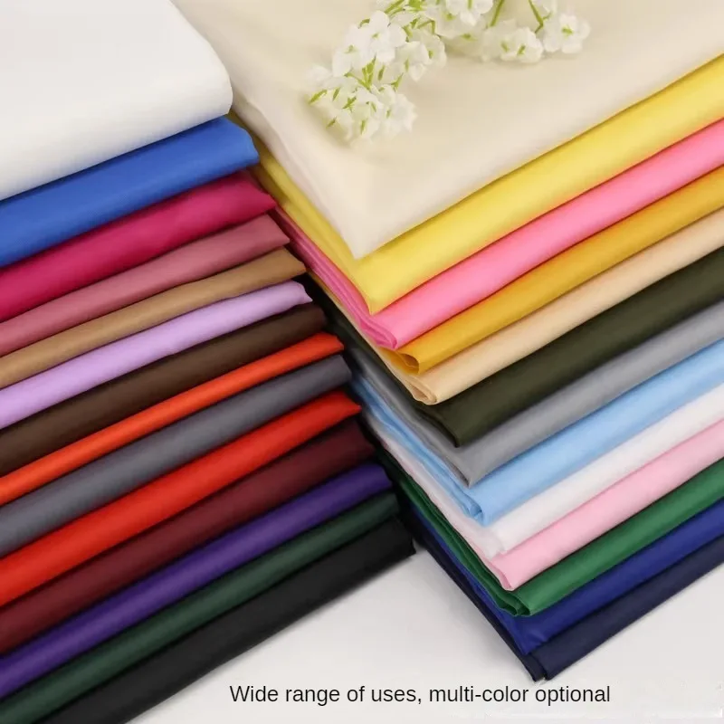 Polyester Taffeta Lining Fabrics By The Meter for Dresses Bags Coats Clothes Liners Diy Sewing Cloth Plain Comfortable Black Red