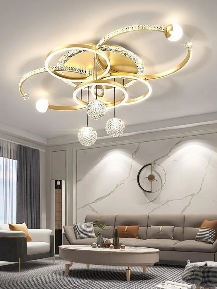 Minimalistische Led Plafondlamp Gepersonaliseerde Creatieve Ring Ring Woonkamer Lamp Goud Sfeer Slaapkamer Studie Lampen En Lantaarns - afbeelding 2