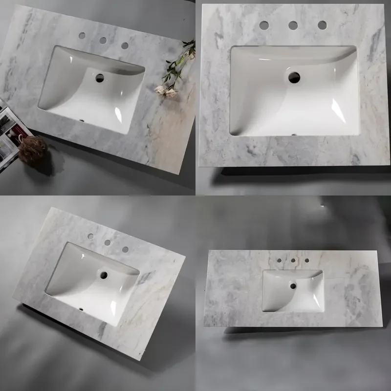 for Marble Countertops with Sink Brilliant Blue  Vanity Kitchen Bathroom Countertops Built-in Sink