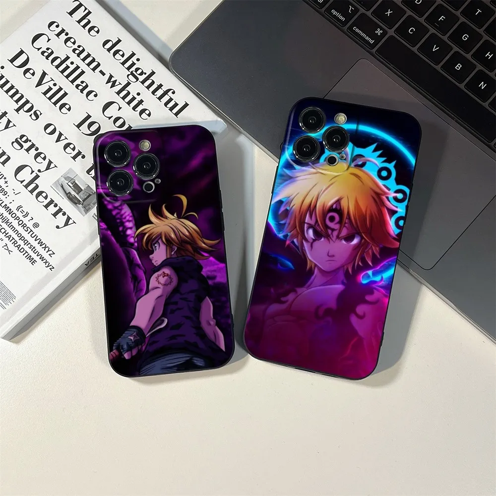 Чехол для телефона Meliodas с аниме для IPhone 15 14 11 12 Pro 8 7 15 Plus 13 Pro MAX XR XS MINI SE 2020, черные чехлы