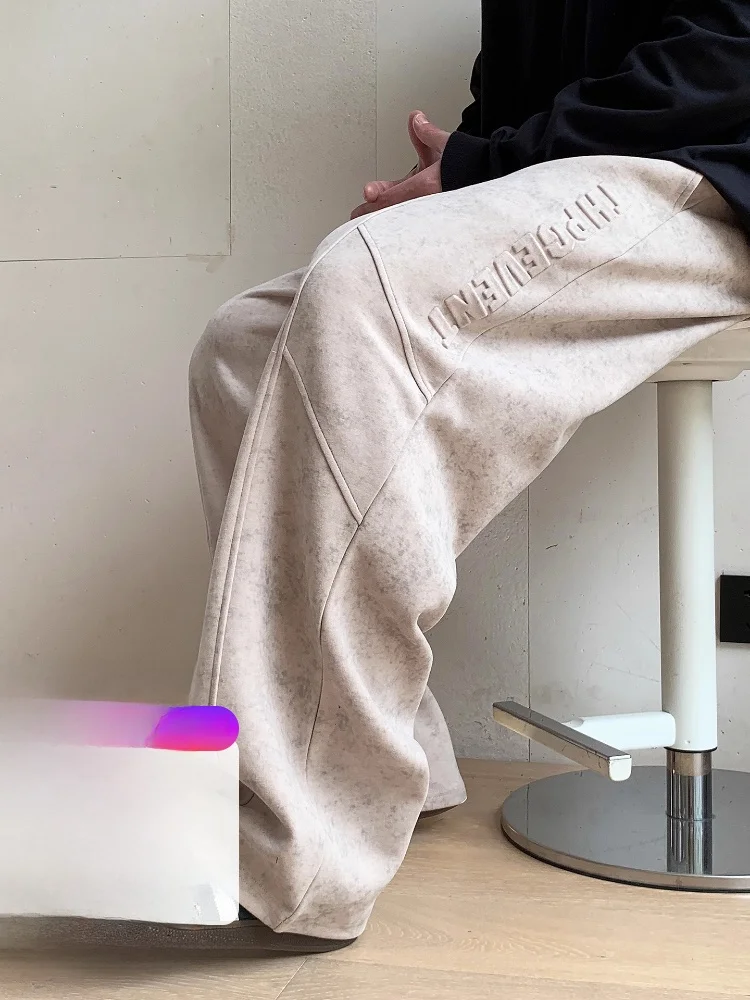 

Large Size Men's Casual Pants the Pang Brand Autumn Season Loose Straight Leg Pred Flower Men's Faionable Cotton Blend