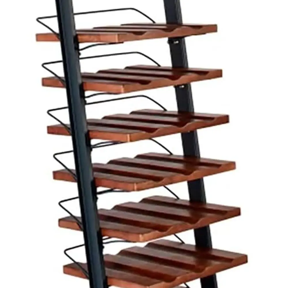 

Современная винная полка из дерева манго на 37 бутылок — конструкция наклонной лестницы для кухни и столовой