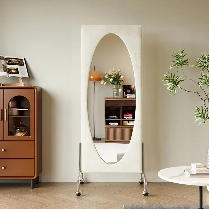 Q-3 Jz-28 Oval Floor Mirror - Portable Dressing Mirror For Home Use, Clothing Store Fitting Mirror