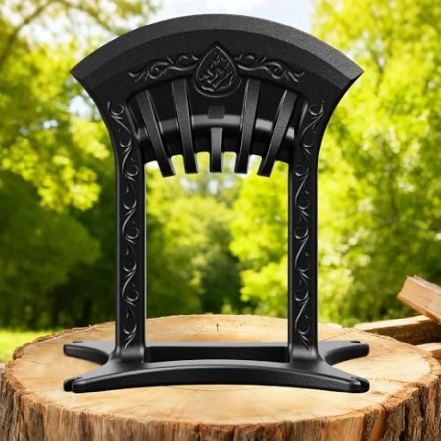 

Firewood Kindling Splitter Manual Log Splitter Cast Iron Log Splitting Wedge Heavy Duty Wood Splitter Tool with Cover Black