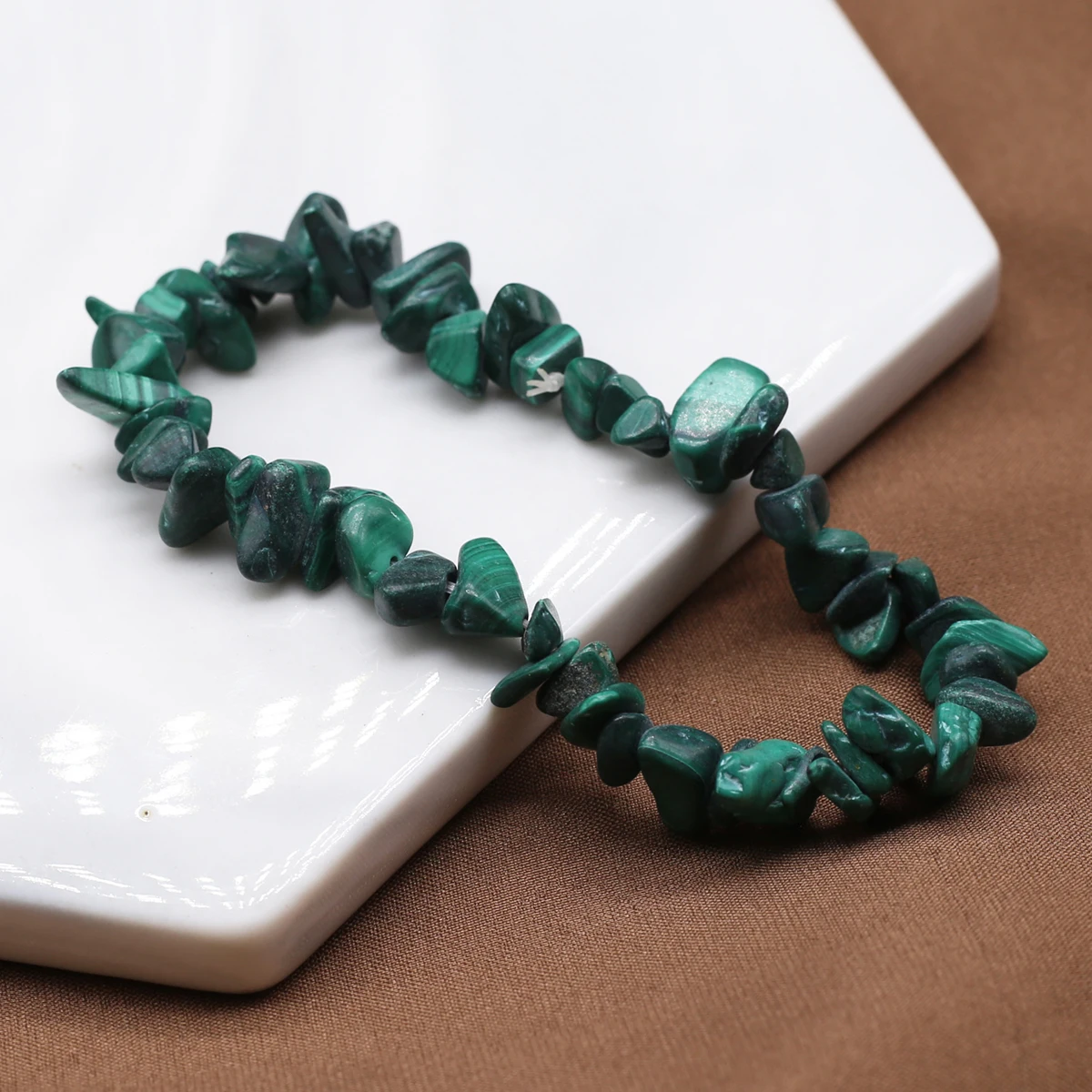 Handmade Stretch Crystal Chip Bracelet Gravel Natural Stone Labradorite Malachite Quartz Beads Bracelets Jewelry Bangle Women