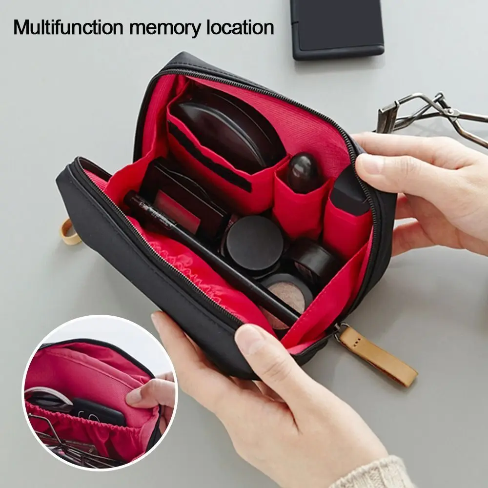 Portable Dacron Makeup Bag Multiple Colors Large Capacity Travel Storage Bag Waterproof Partitioned Handbag Travel