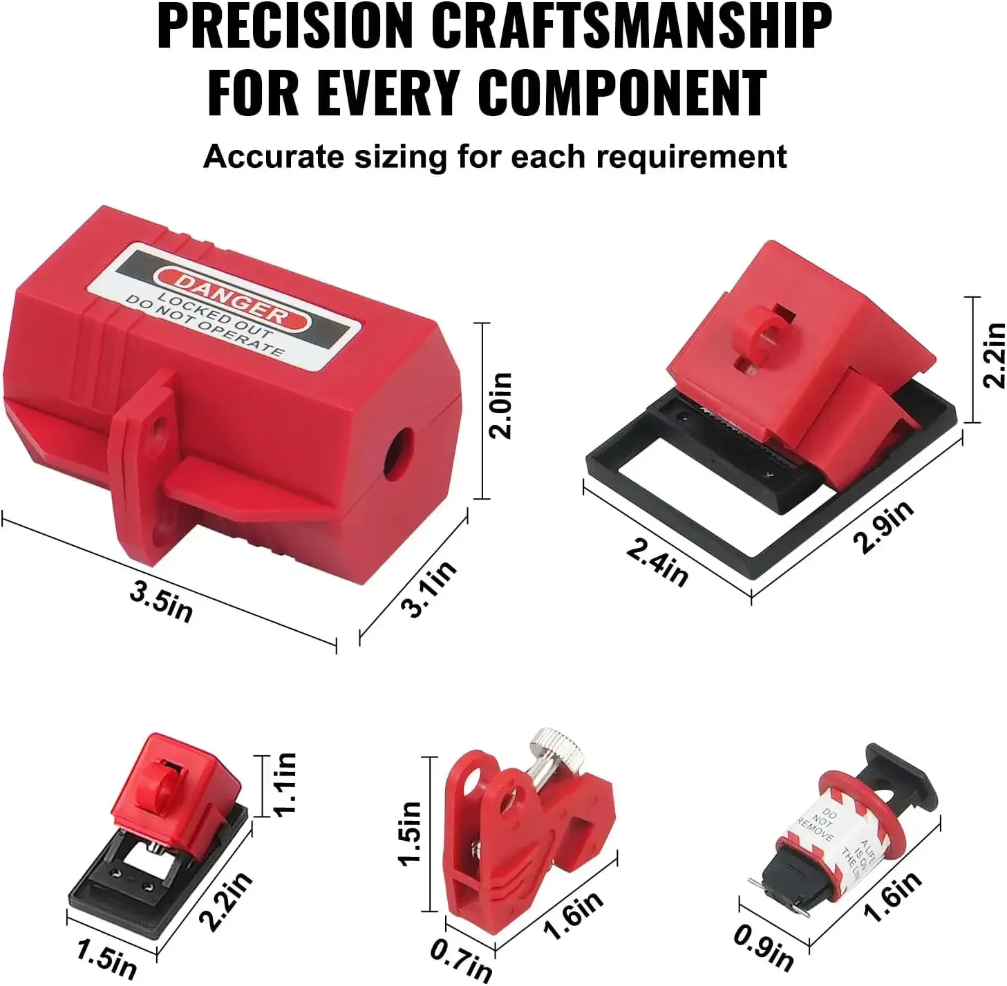 Electrical Lockout Tagout Kit, Includes Padlocks, Hasps, Tags, Nylon Ties, Plug Lockouts, Circuit Breaker Lockouts, Carrying Bag