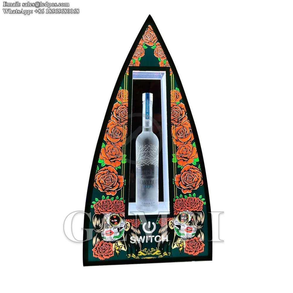 

GEMEI Персонализированная музыкальная пирамида из мультфильма Коко, Череп, неоновая вывеска, VIP-сервис, модель 1942 дюйма, дисплей для презентаторов