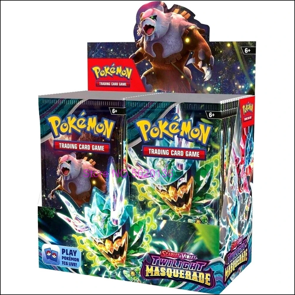 Tarjetas de Pokémon Crepúsculo Mascarada Booster Box Sellado en fábrica