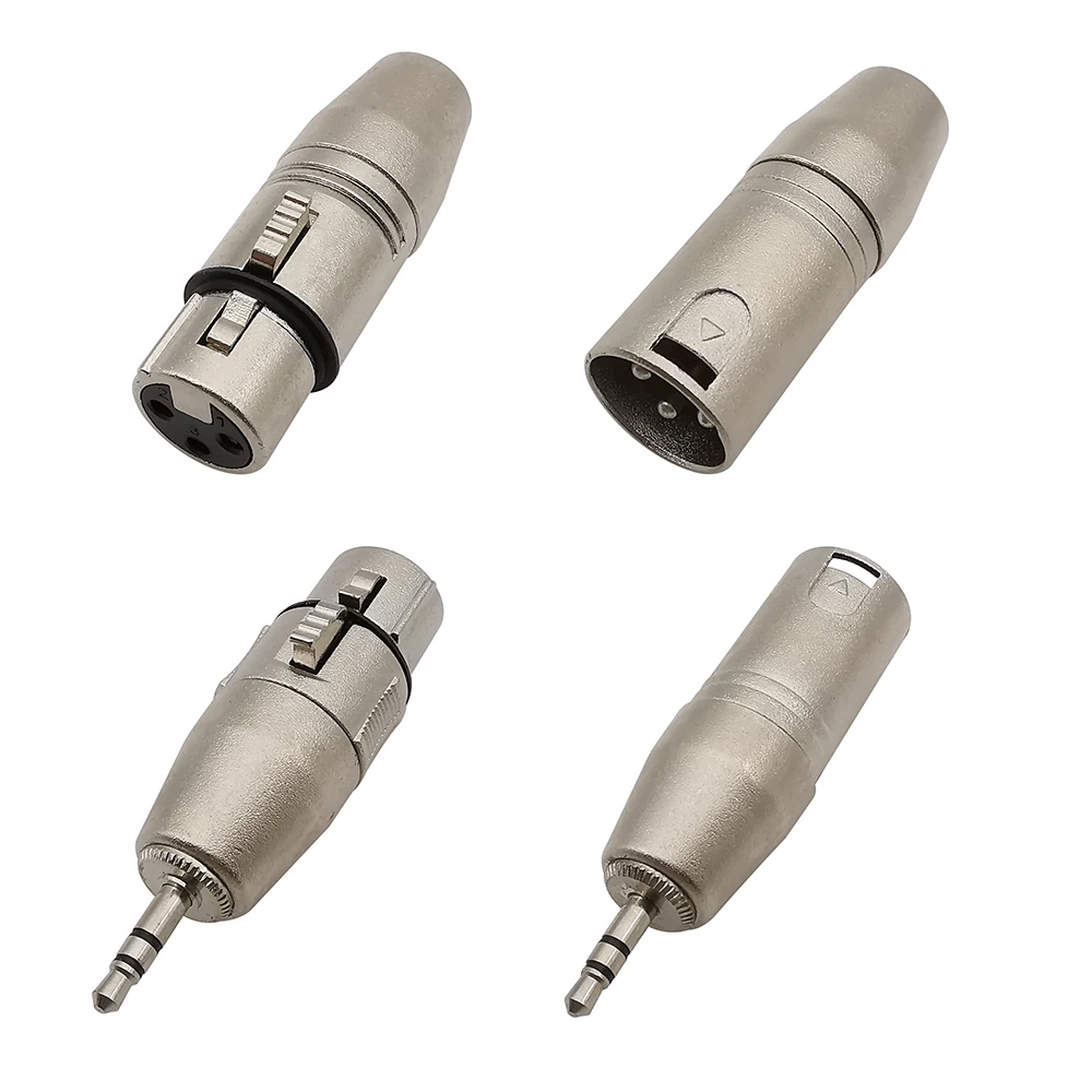 1Pcs 3.5mm to XLR 3 Pin Female Male Audio Adapter Converter Connector For Microphone Speakers