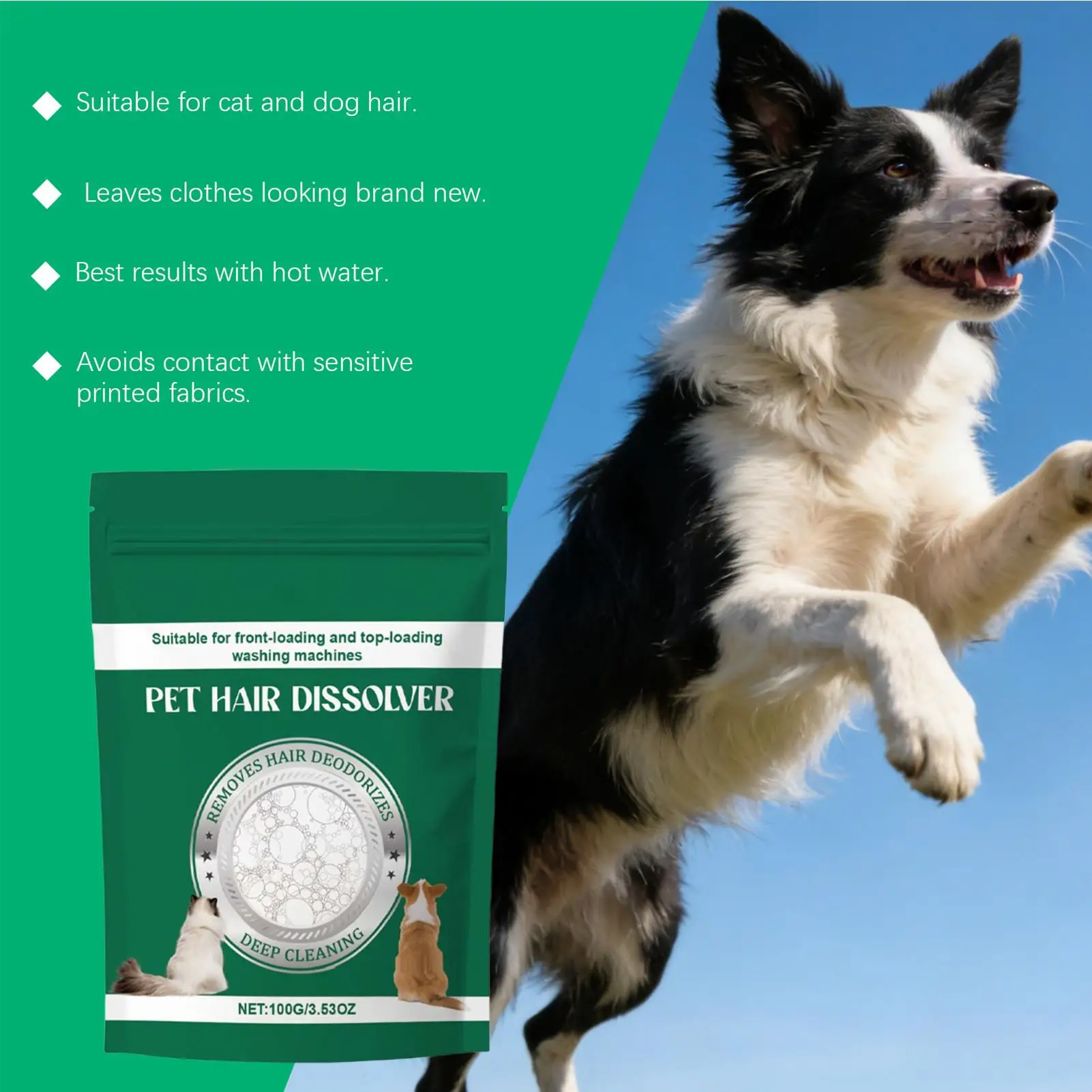 Dog Hair Dissolver for Laundry Dissolving Fabric Care Pods Hair Remover Laundry for Friends Adults Men Women Household Daily