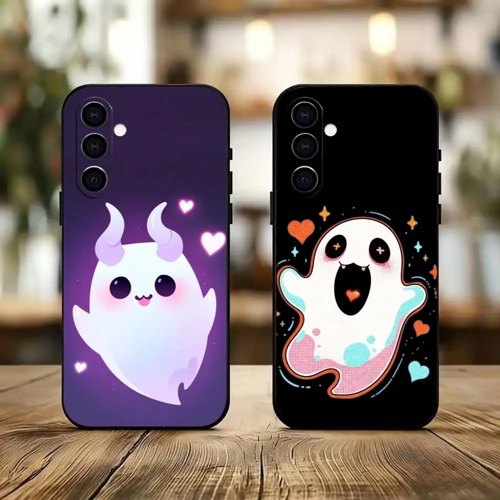 Cute Tiny ghost  Phone Case For Samsung Galaxy A73,A72,A71,A70,A53,A52,A51,Others Soft Black Cover