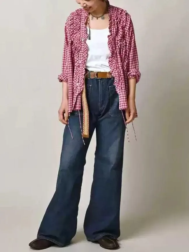 

2026 New Women's Cotton Shirt Casual Style Long Sleeve Wrap Body Open Cardigan Loose Fit Breathable Comfortable Floral