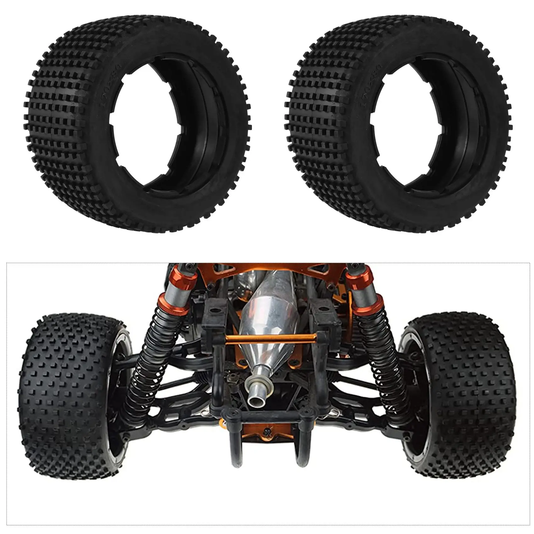 

AS96-Off-Road Rear Tyres Thicken Skin Set For 1/5 HPI ROFUN BAHA ROVAN KM Baja 5B Truck Spare Parts