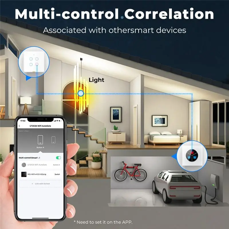 Abridor de porta de garagem sem fio, interruptor remoto wi-fi universal controlado por smartphone para abridor de portão automático-A78G