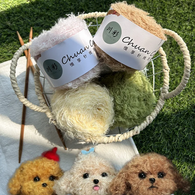 2pcs50g Long Haired Teddy Velvet Yarn Curled Wool Thread for DIY Knitting Crochet Dolls Sweater Scarf Hat Hand Knitting Material