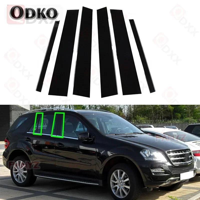 

Автомобильные стойки, накладка на окно, панель, крышка BC, наклейка на колонку, декоративная для Mercedes ML-Class W164 2006-2011, автоаксессуары