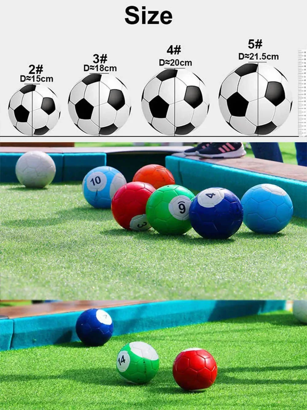 Riesiges Snookball-Set Größe 3 # 4 # 5 # Snooker Fußball Riesige Billard-Poolbälle für Snookball-Spiel Sportveranstaltung Party Spielzeug – Detail 4