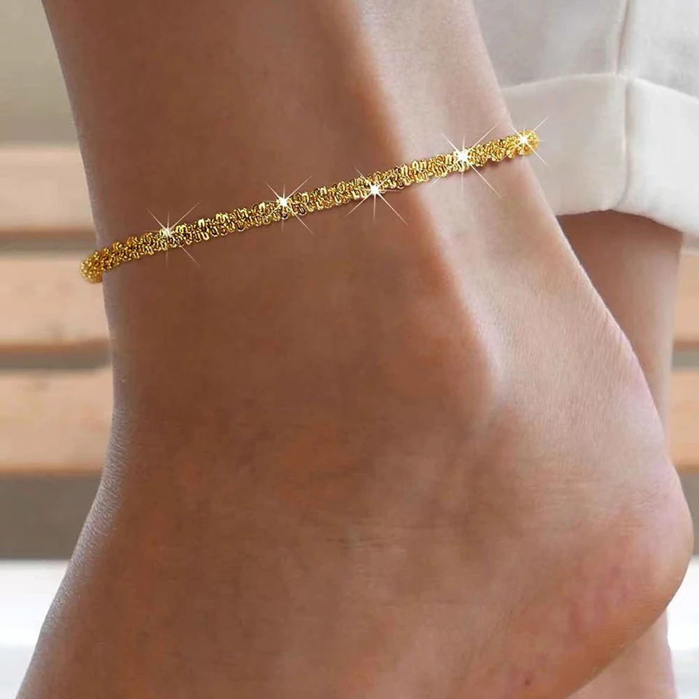 Stainless Steel Anklets Simple and exquisite Elegant chain design Fashion Anklets For Women Jewelry Party Gift Recommendations