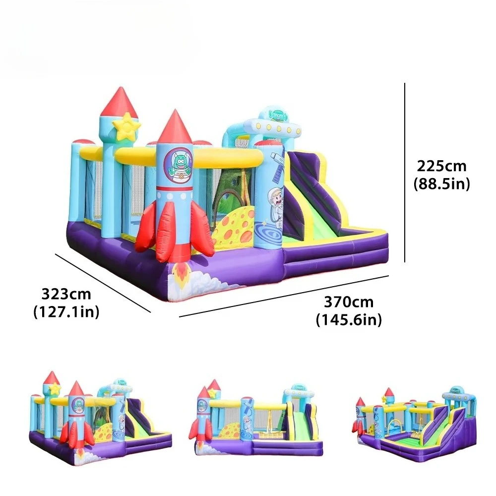 Combined Children's Inflatable Bounce House with Slide Inflatable Castle Jumper Jumper Jumper Game Pool with Blower