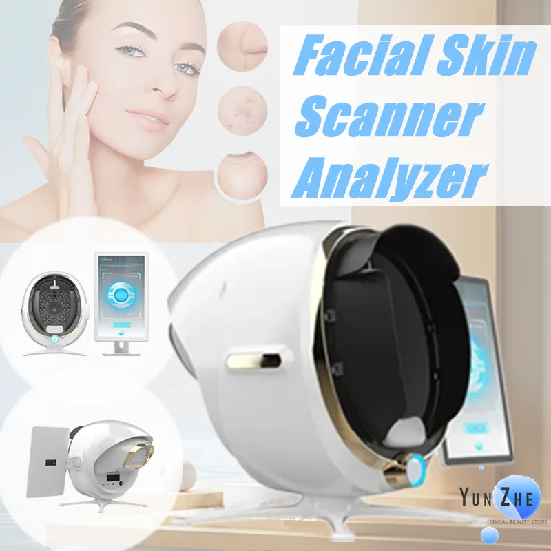 Máquina Analisadora e Monitor de Pele 3D, Cuidados Com A Pele, Cuidado Facial, Espelho Mágico, Teste Inglês, Câmera Facial, Detector, Análise De Testes